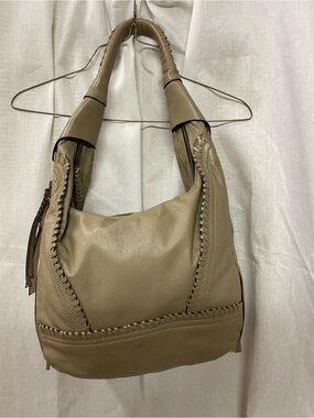 OrYANY Women's Taupe Leather Hobo Bag